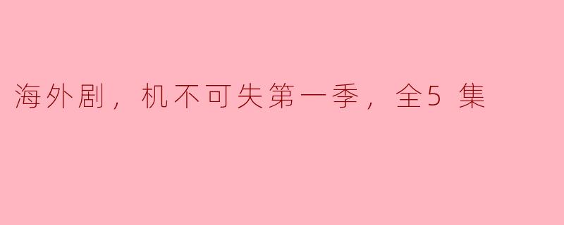 你能简单介绍一下《机不可失第一季》的剧情吗？