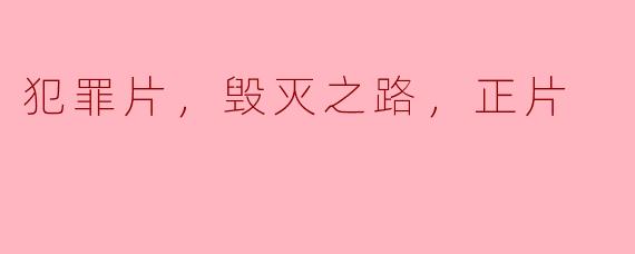 揭示人性阴暗面的《毁灭之路》：一部值得深思的犯罪片