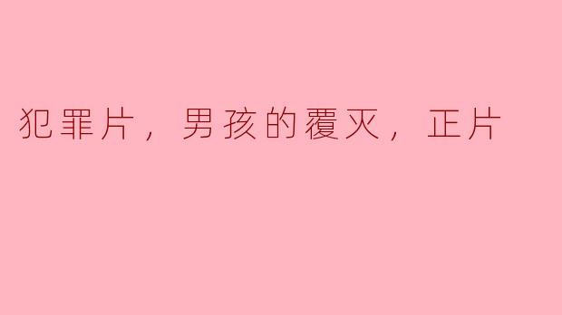 迷失在黑暗中的少年：犯罪片《男孩的覆灭》剖析