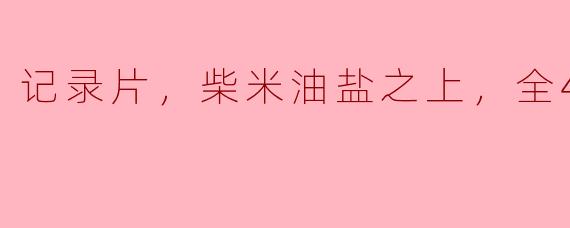 记录片，柴米油盐之上，全4集