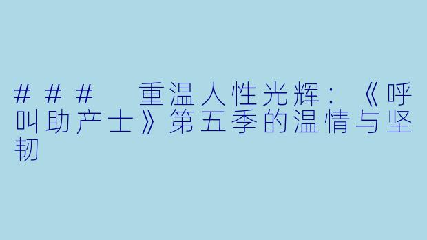 ### 重温人性光辉：《呼叫助产士》第五季的温情与坚韧