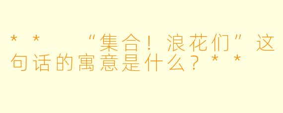 ** “集合！浪花们”这句话的寓意是什么？**