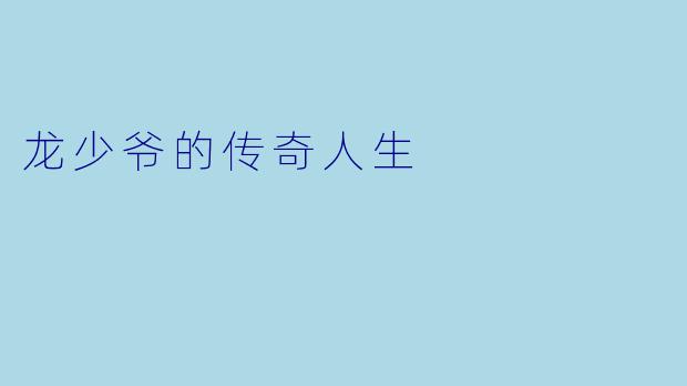 龙少爷的传奇人生