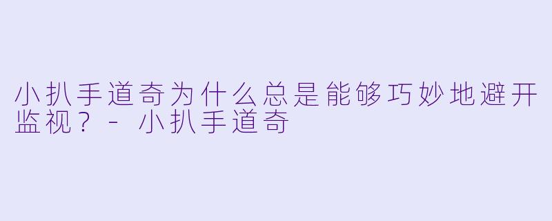 小扒手道奇为什么总是能够巧妙地避开监视？