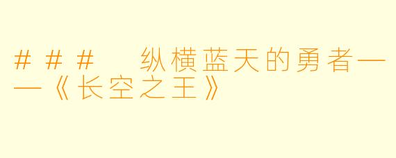 ### 纵横蓝天的勇者——《长空之王》