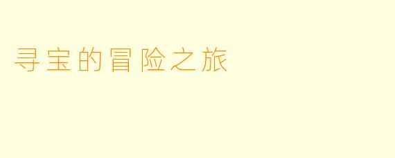 寻宝的冒险之旅