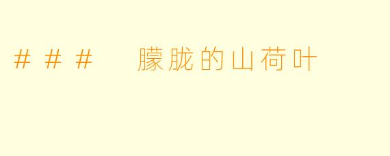 ### 朦胧的山荷叶