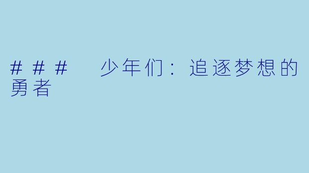 ### 少年们：追逐梦想的勇者