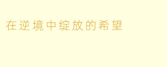 在逆境中绽放的希望