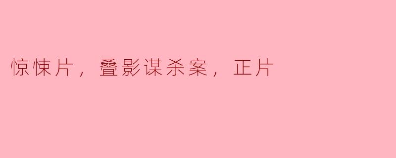 惊悚片，叠影谋杀案，正片