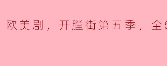欧美剧《开膛街》第五季的剧情和主题是什么？