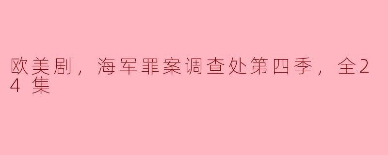 欧美剧，海军罪案调查处第四季，全24集