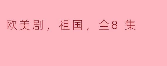 欧美剧，祖国，全8集