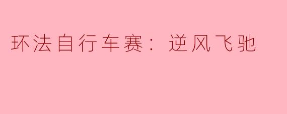 环法自行车赛：逆风飞驰