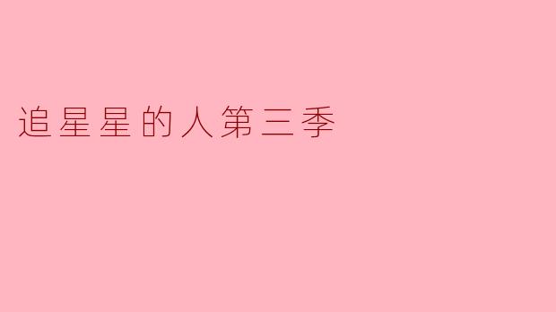 追星星的人第三季