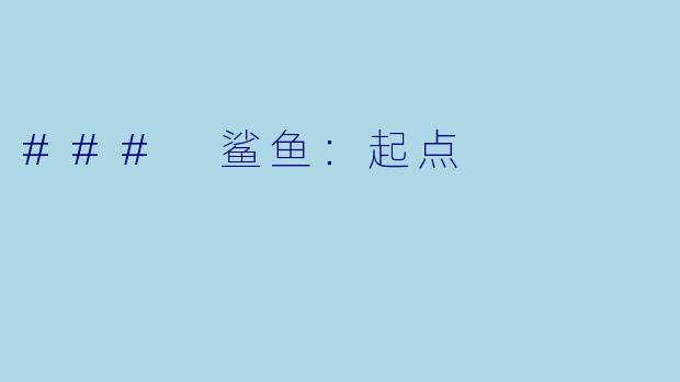 ### 鲨鱼:起点