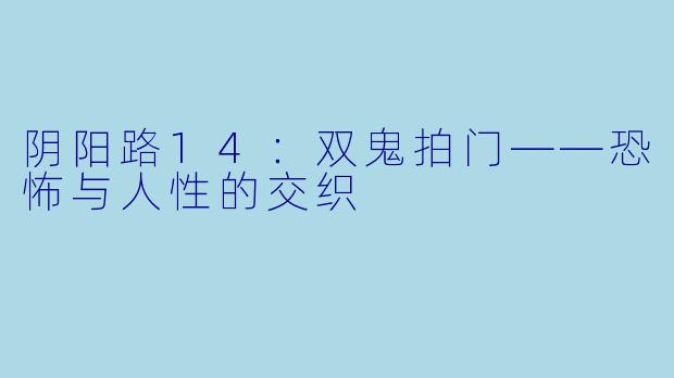 阴阳路14:双鬼拍门——恐怖与人性的交织