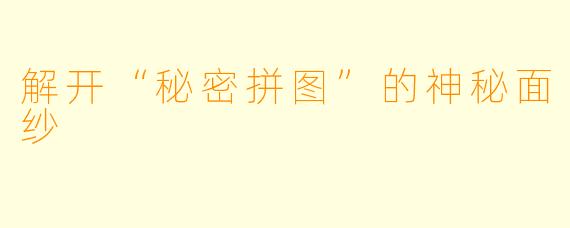 解开“秘密拼图”的神秘面纱