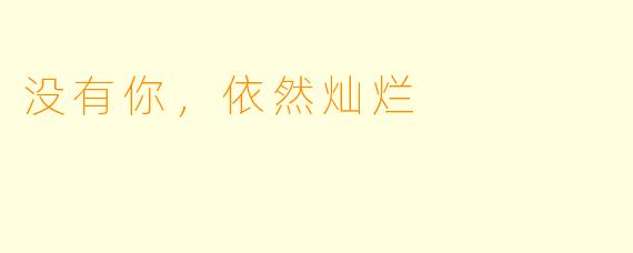 没有你，依然灿烂