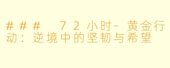 ### 72小时-黄金行动:逆境中的坚韧与希望