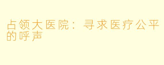 占领大医院：寻求医疗公平的呼声