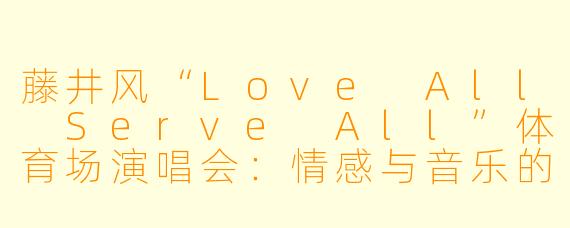 藤井风“Love All Serve All”体育场演唱会：情感与音乐的双重盛宴
