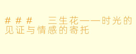 ### 三生花——时光的见证与情感的寄托