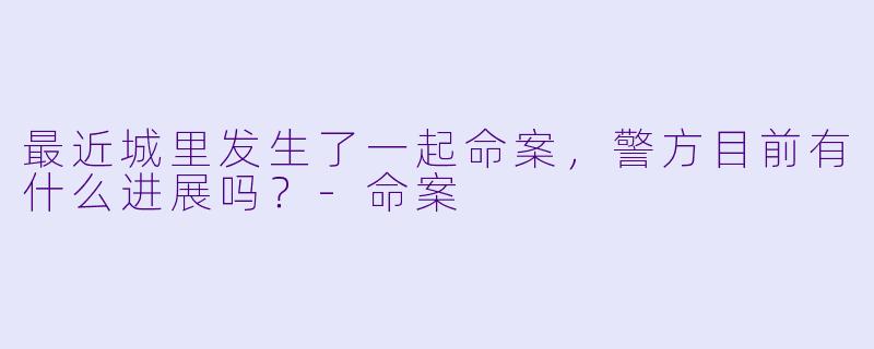 最近城里发生了一起命案，警方目前有什么进展吗？