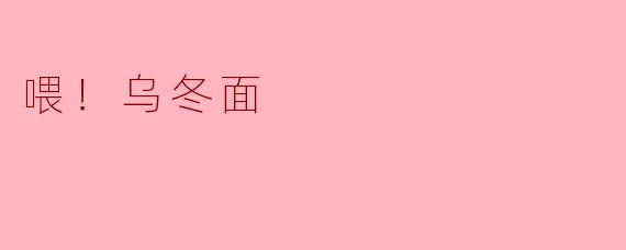 喂！乌冬面——舌尖上的暖意