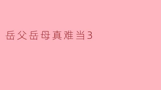 岳父岳母真难当3：情感的平衡与家庭的和谐
