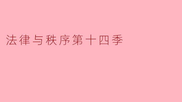 法律与秩序第十四季