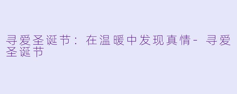 寻爱圣诞节：在温暖中发现真情-寻爱圣诞节