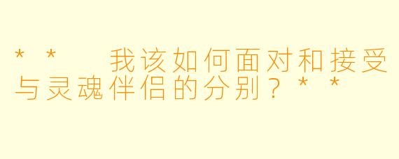 ** 我该如何面对和接受与灵魂伴侣的分别?**