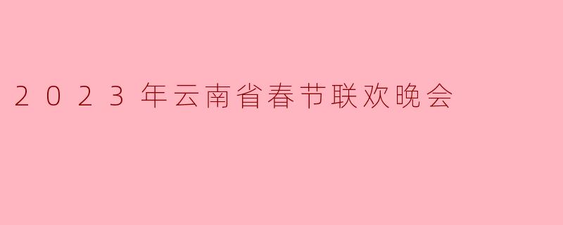 2023年云南省春节联欢晚会