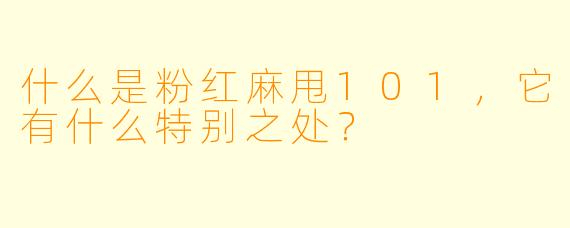 什么是粉红麻甩101，它有什么特别之处？