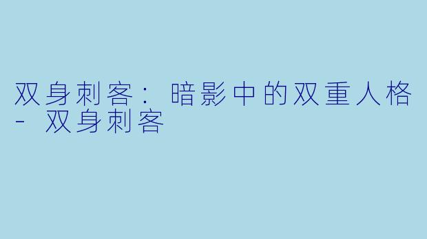 双身刺客：暗影中的双重人格-双身刺客