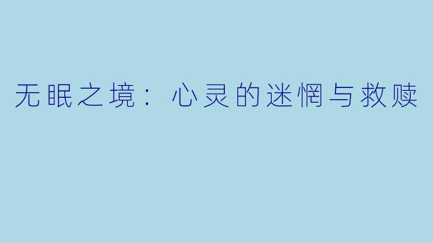 无眠之境：心灵的迷惘与救赎