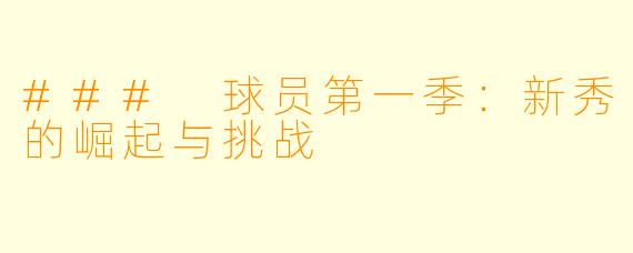 ### 球员第一季：新秀的崛起与挑战