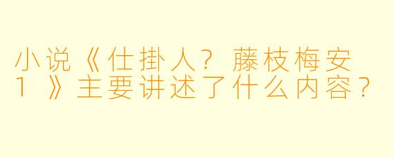 小说《仕掛人?藤枝梅安 1》主要讲述了什么内容?