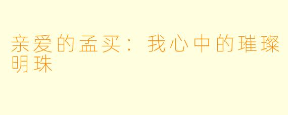 亲爱的孟买：我心中的璀璨明珠