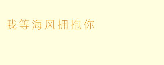 我等海风拥抱你