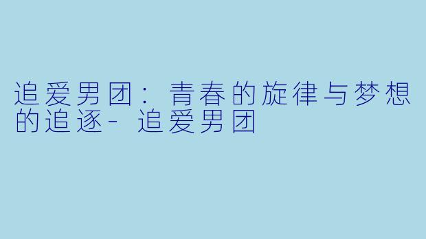 追爱男团：青春的旋律与梦想的追逐-追爱男团