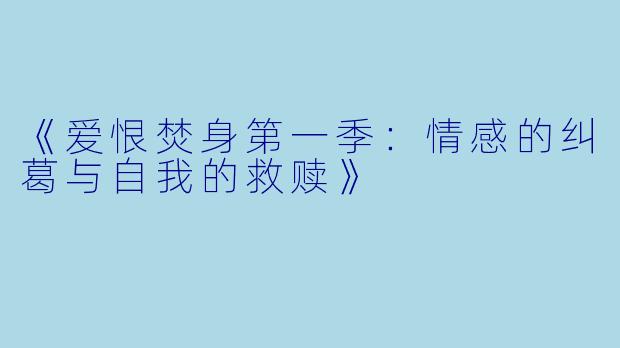 《爱恨焚身第一季：情感的纠葛与自我的救赎》