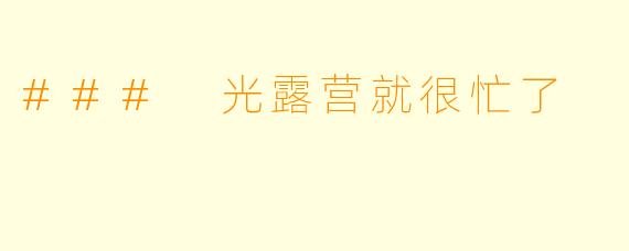 ### 光露营就很忙了