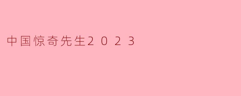 中国惊奇先生2023