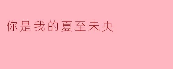你是我的夏至未央