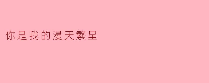 你是我的漫天繁星