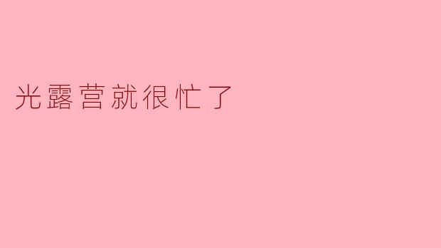 ### 光露营就很忙了