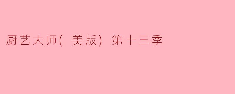 厨艺大师(美版)第十三季