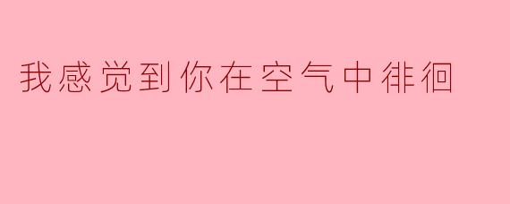 为什么我感觉到你在空气中徘徊，仿佛你随时都会出现？